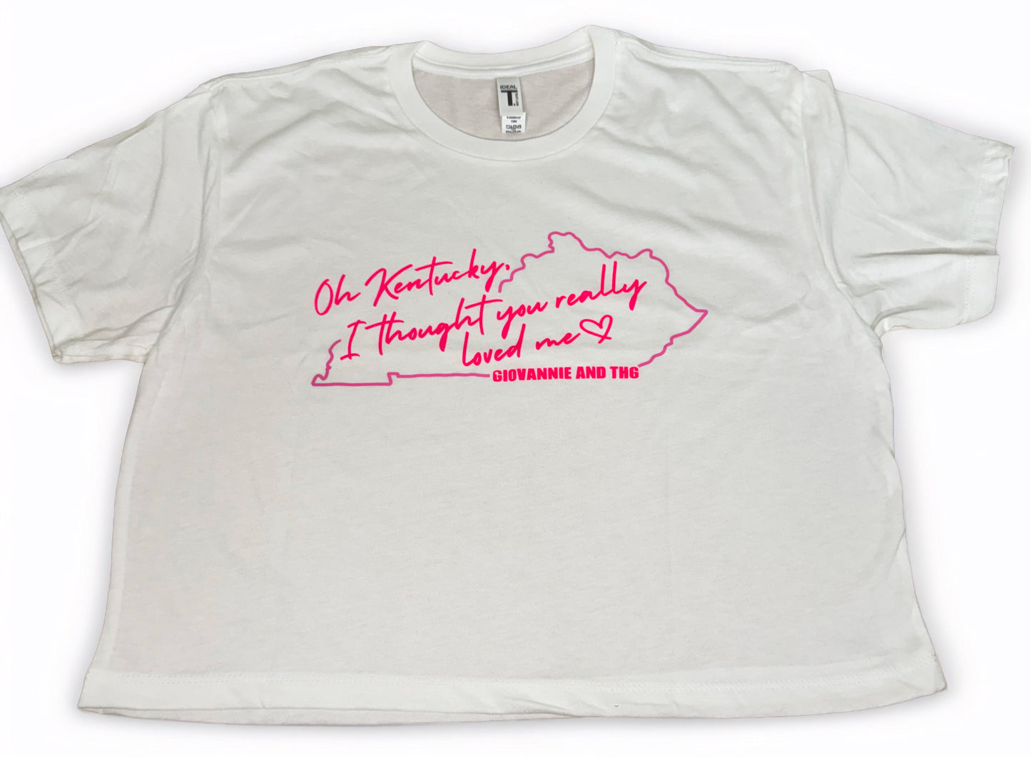 White Kentucky Crop Top