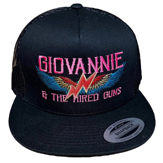 Wing Hat Black w/ Pink Embroidery