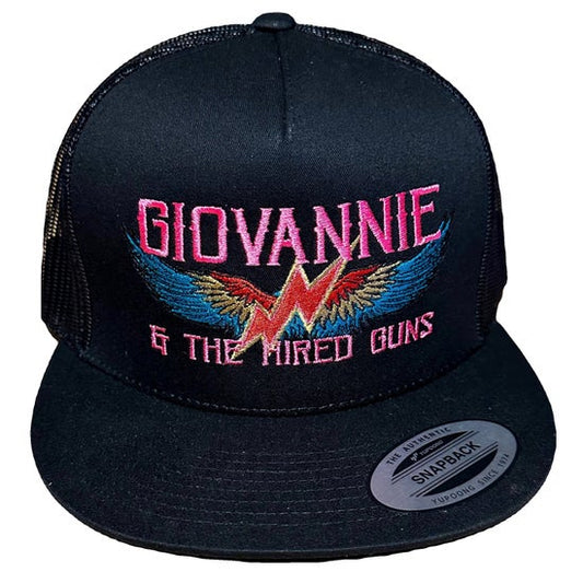 Wing Hat Black w/ Pink Embroidery